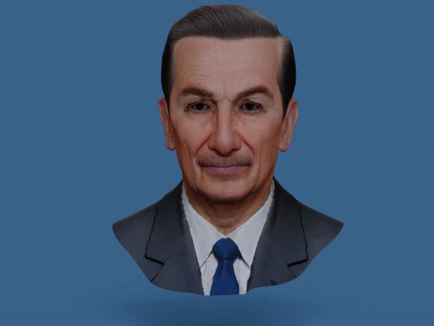 Walt Disney Real-Time Renderable Bust Fan Art 3D Model