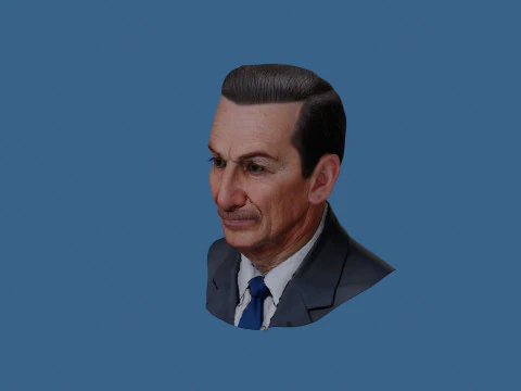 Walt Disney Real-Time Renderable Bust Fan Art 3D Model