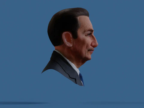 Walt Disney Real-Time Renderable Bust Fan Art 3D Model