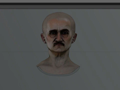 Edgar Allan Poe Renderable Bust PBR 3D Model
