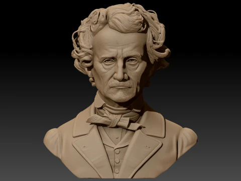 Edgar Allan Poe Printable Bust 3D Print Model