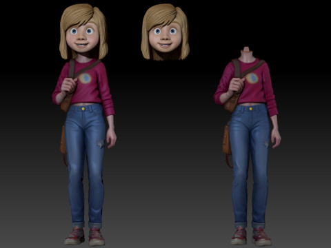 Inside Out'tan Riley 1 ve 2 yazdırılabilir fig&uuml;rler 3D Baskı Modeli