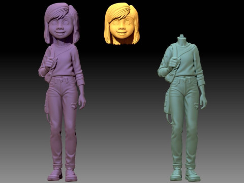 Inside Out'tan Riley 1 ve 2 yazdırılabilir fig&uuml;rler 3D Baskı Modeli