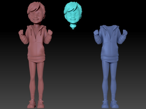 Inside Out'tan Riley 1 ve 2 yazdırılabilir fig&uuml;rler 3D Baskı Modeli