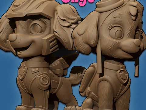 パウ・パトロール スカイ 印刷可能 3Dプリントモデル