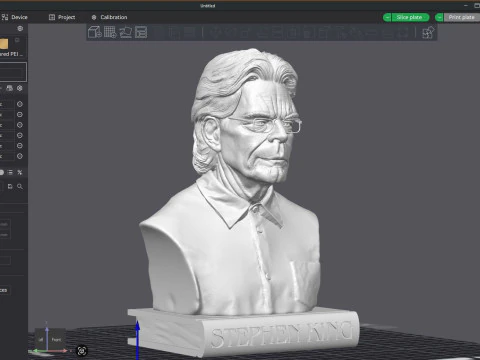 Stephen King Bust 3D Printable Model 3D Print Model