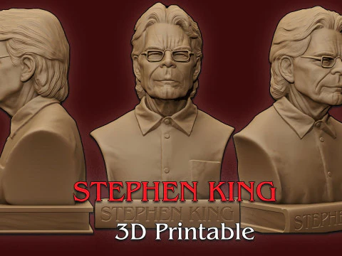 Stephen King Bust 3D Printable Model 3D Print Model
