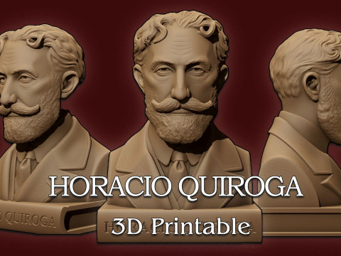 Busto de HORACIO QUIROGA modelo 3D para impress&atilde;o Modelo de Impressão 3D