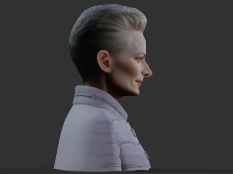 TILDA SWINTON Real Time Renderable Bust Fan Art 3D Model