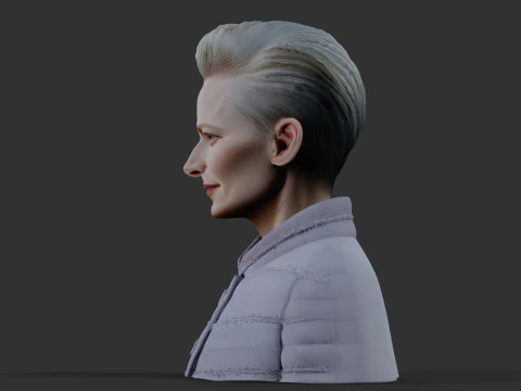 TILDA SWINTON Real Time Renderable Bust Fan Art 3D Model
