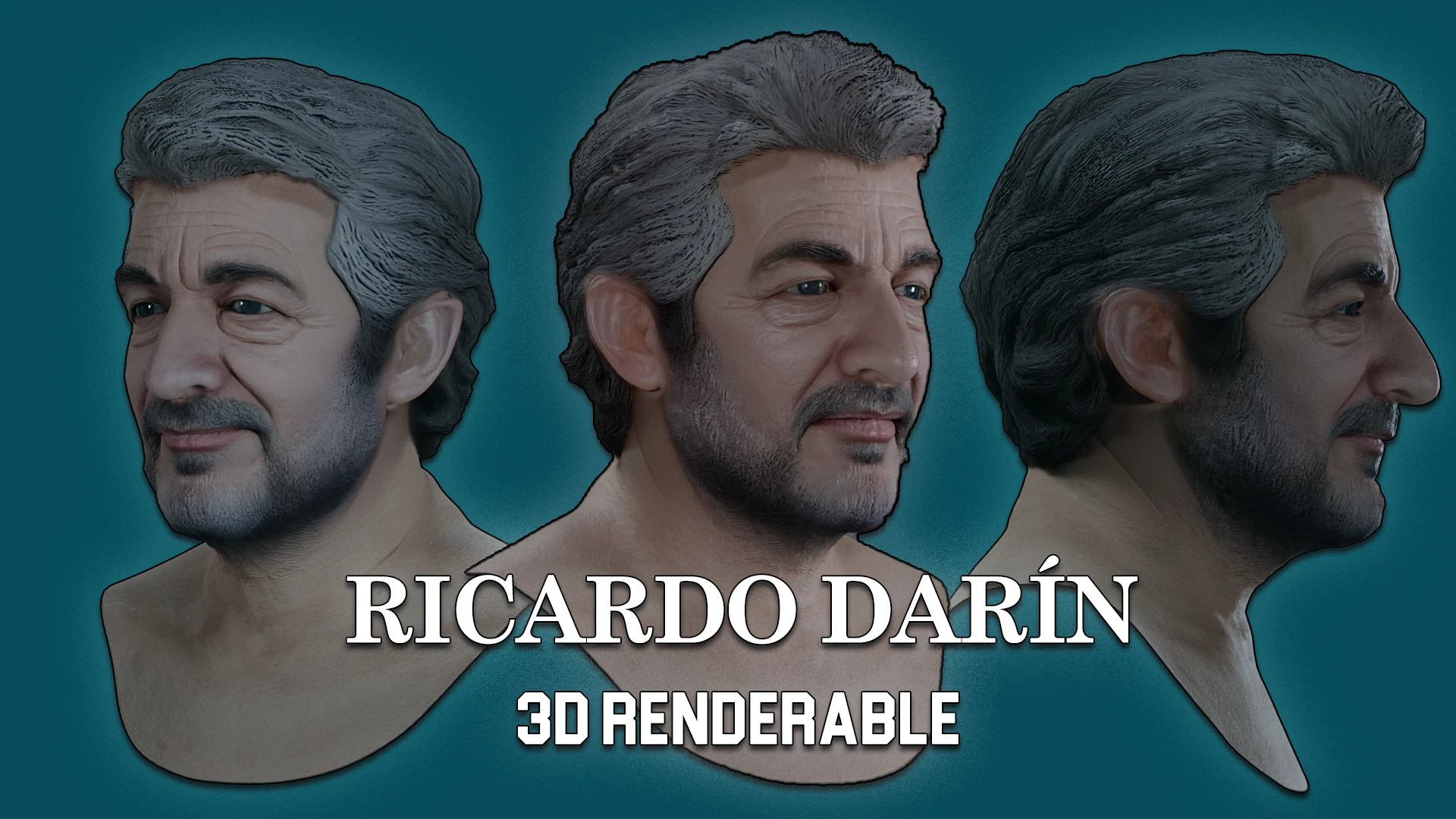 RICARDO DARIN Real Time Renderable Bust 3D Model .c4d .max .obj .3ds .fbx .stl .blend
