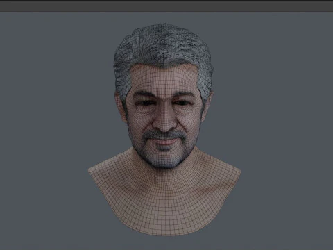 RICARDO DARIN Real Time Renderable Bust 3D Model