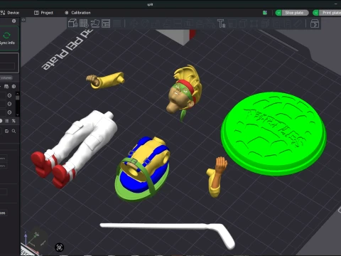 TMNT Zach 3D Color Printable Figure 3D Print Model