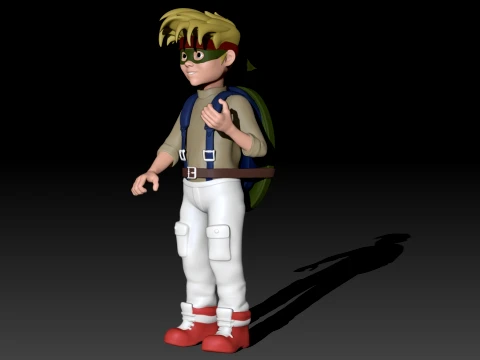 TMNT Zach 3D Color Printable Figure 3D Print Model