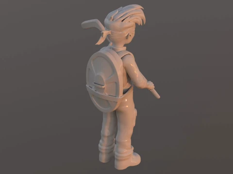 TMNT Zach 3D Color Printable Figure 3D Print Model