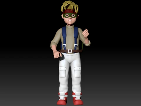 TMNT Zach 3D Color Printable Figure 3D Print Model