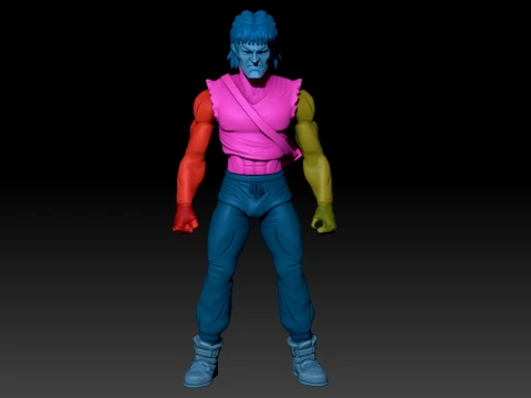 TMNT CASEY JONES 3D Color Printable Figure 3D Print Model