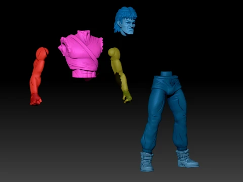 TMNT CASEY JONES 3D Color Printable Figure 3D Print Model