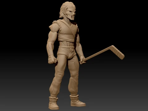 TMNT CASEY JONES 3D Color Printable Figure 3D Print Model