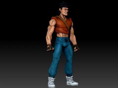 TMNT CASEY JONES 3D Color Printable Figure 3D Print Model