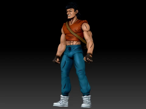 TMNT CASEY JONES 3D Color Printable Figure 3D Print Model
