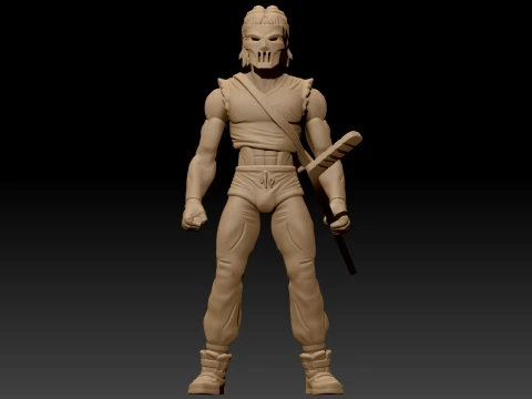 TMNT CASEY JONES 3D Color Printable Figure 3D Print Model