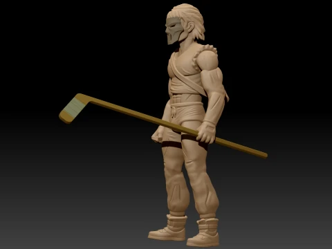 TMNT CASEY JONES 3D Color Printable Figure 3D Print Model
