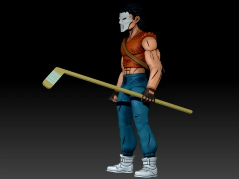 TMNT CASEY JONES 3D Color Printable Figure 3D Print Model