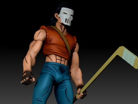 TMNT CASEY JONES 3D Color Printable Figure 3D Print Model