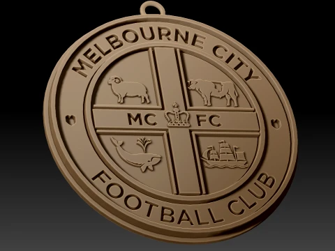 Collection compl&egrave;te de badges de l'&eacute;quipe de football de la A-League Australie imprimable et renduable Modèles 3D en vedette