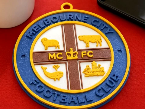 Collection compl&egrave;te de badges de l'&eacute;quipe de football de la A-League Australie imprimable et renduable Modèles 3D en vedette