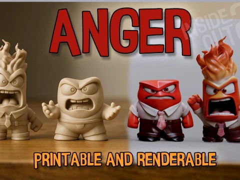 Anger from Inside Out Printable and Renderable 3D Print Model