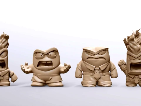 Anger from Inside Out Printable and Renderable 3D Print Model