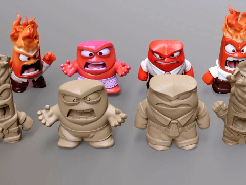 Anger from Inside Out Printable and Renderable 3D Print Model