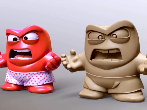 Anger from Inside Out Printable and Renderable 3D Print Model
