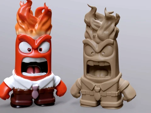 Anger from Inside Out Printable and Renderable 3D Print Model