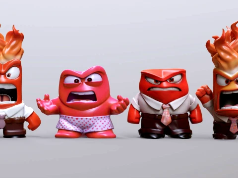 Anger from Inside Out Printable and Renderable 3D Print Model