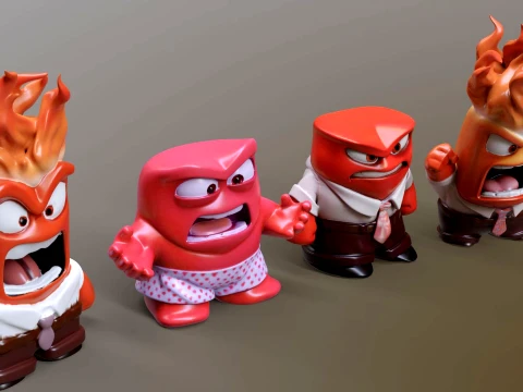 Anger from Inside Out Printable and Renderable 3D Print Model