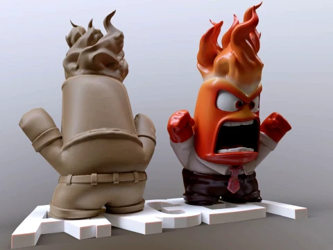 Anger from Inside Out Printable and Renderable 3D Print Model