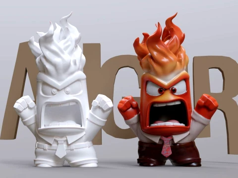 Anger from Inside Out Printable and Renderable 3D Print Model