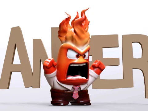 Anger from Inside Out Printable and Renderable 3D Print Model