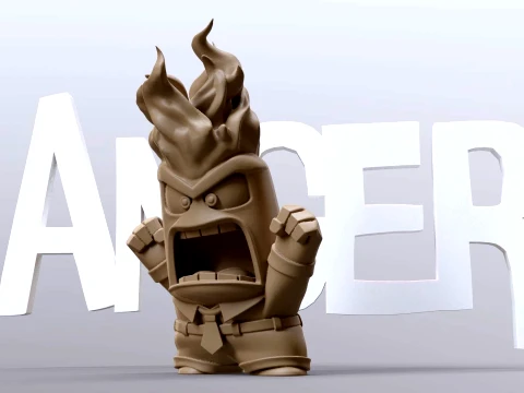Anger from Inside Out Printable and Renderable 3D Print Model