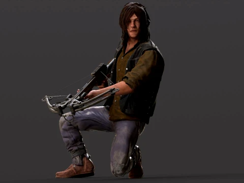 Personaggio 3D Daryl Dixon Fan Art per il rendering in tempo reale Modello 3D