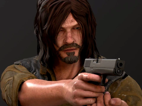 Personaggio 3D Daryl Dixon Fan Art per il rendering in tempo reale Modello 3D