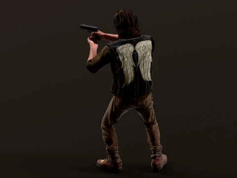 Personaggio 3D Daryl Dixon Fan Art per il rendering in tempo reale Modello 3D