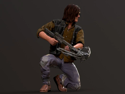 Personaggio 3D Daryl Dixon Fan Art per il rendering in tempo reale Modello 3D