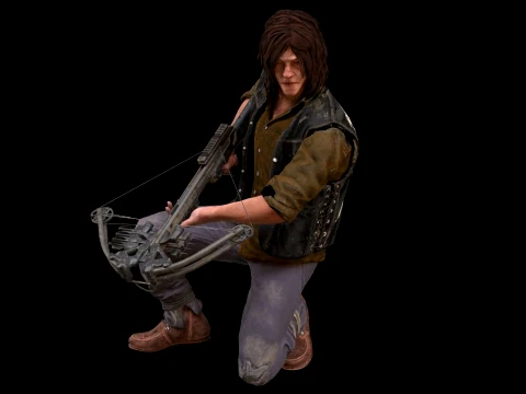 Personaggio 3D Daryl Dixon Fan Art per il rendering in tempo reale Modello 3D