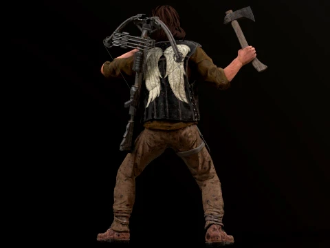 Personaggio 3D Daryl Dixon Fan Art per il rendering in tempo reale Modello 3D
