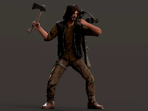 Personaggio 3D Daryl Dixon Fan Art per il rendering in tempo reale Modello 3D