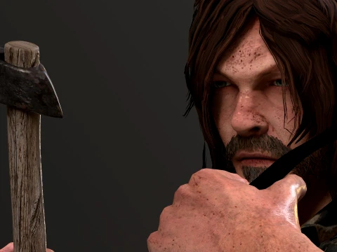 Personaggio 3D Daryl Dixon Fan Art per il rendering in tempo reale Modello 3D